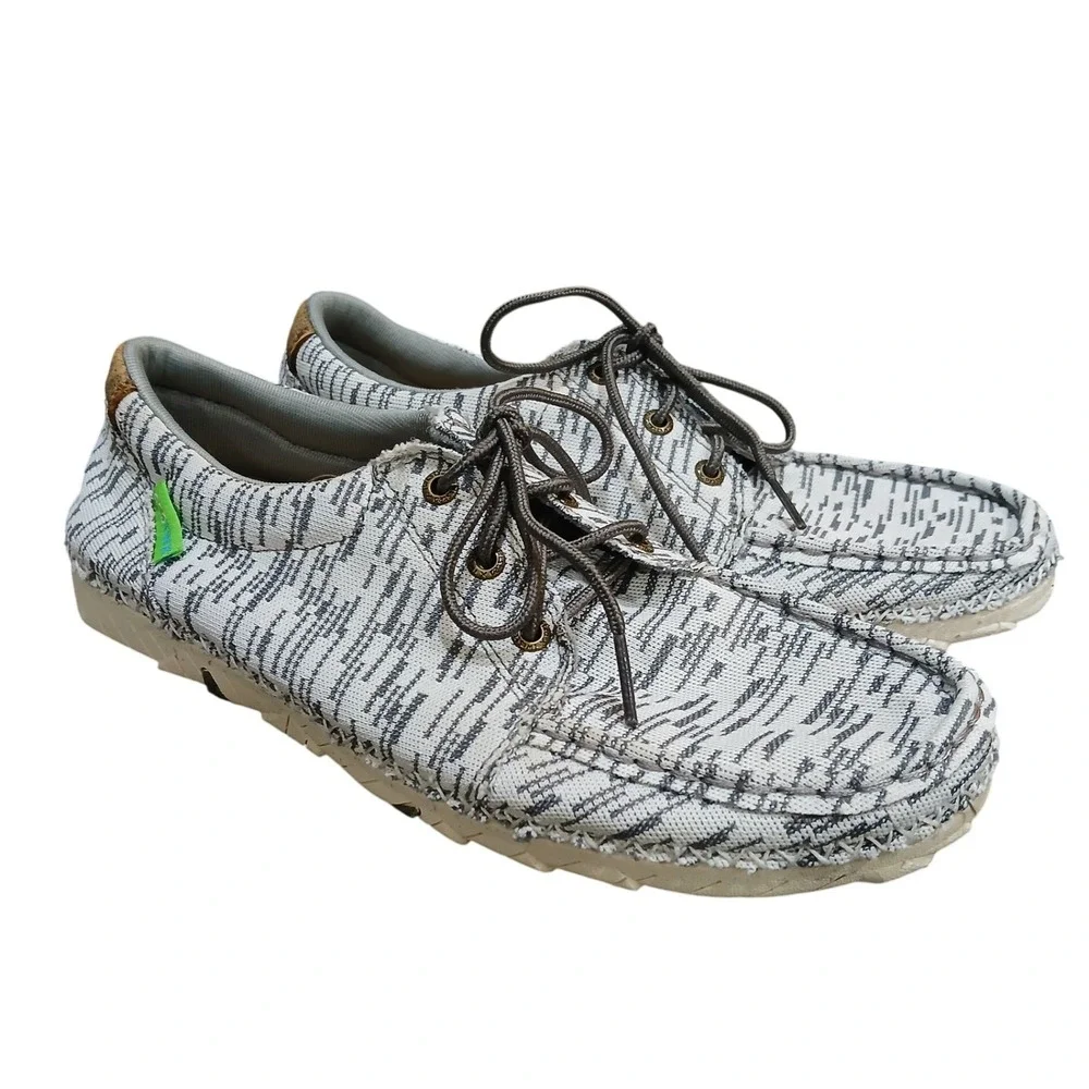 Twisted X Mens Size 9M Eco-Tred Fabric Leather Upper Boat Shoes Casual Lace Up
